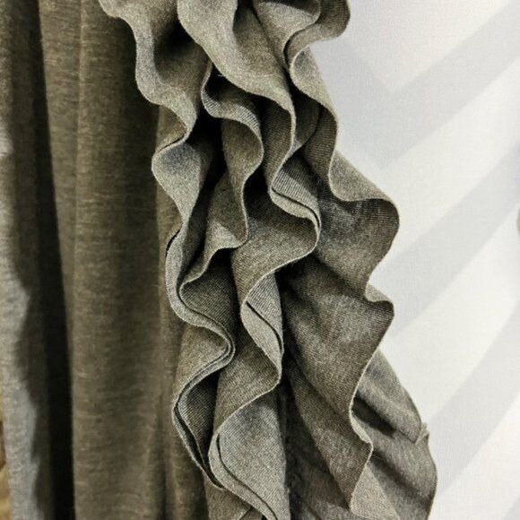 CATO - Women's Gray Ruffled Open-Front Cardigan ... - Picture 8 of 13